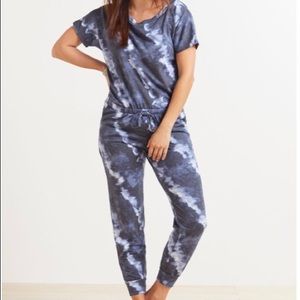 Tie dye off-the-shoulder jumpsuit